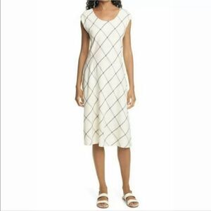 Nordstrom Signature Womens Dress Ivory Sleeveless Sheath Plaid Career Casual 6